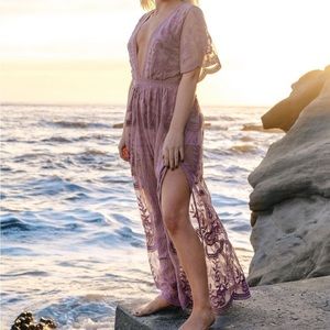 Purple mesh floral maxi. Size small. Great condition.